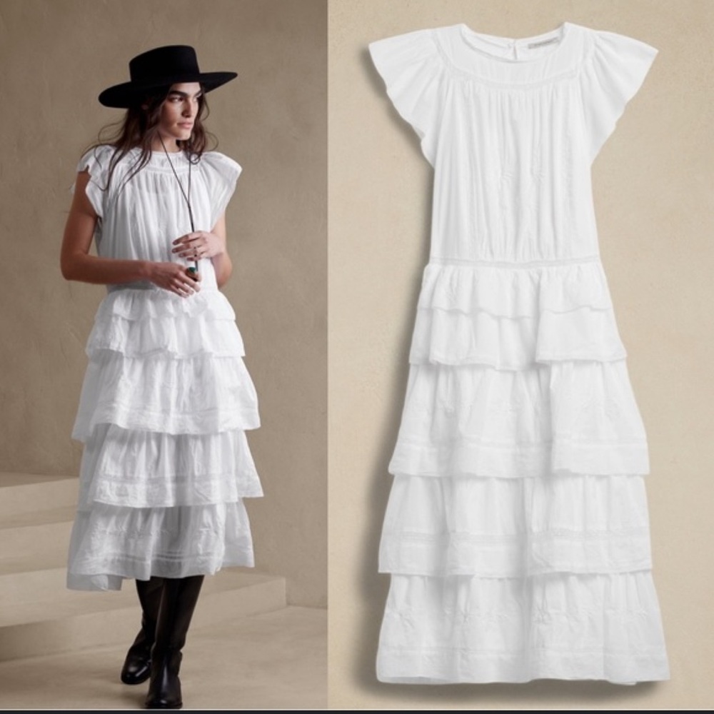 Banana Republic Selene Embroidered Midi Dress, Size Small